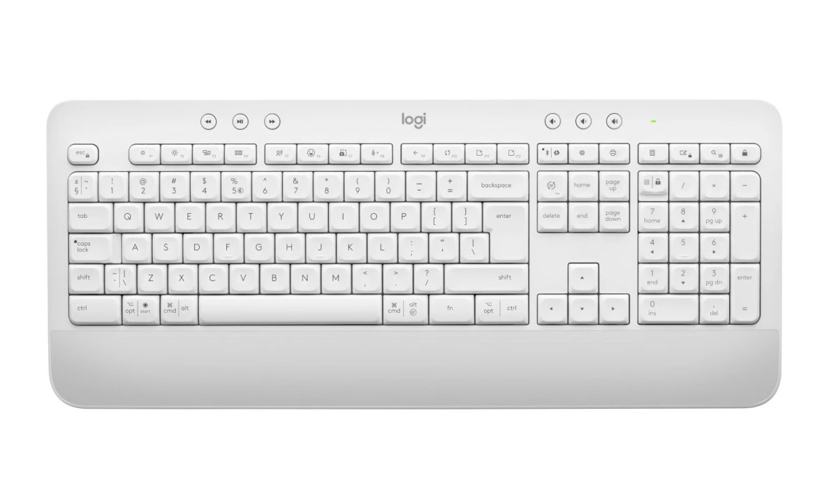 Logitech K650/Bezdrátová USB + Bluetooth/CZ-SK layout/Šedá