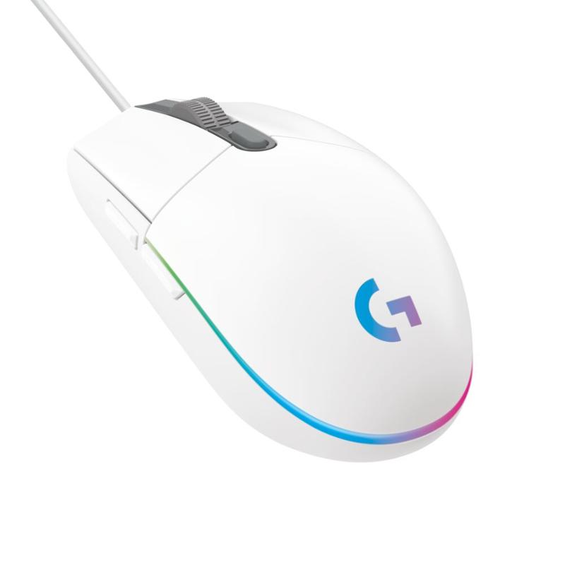 Logitech G203 Gen2/Herní/Optická/Pro praváky/8 000 DPI/Drátová USB/Bílá