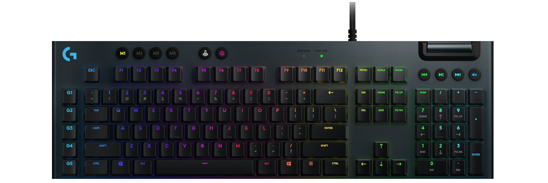 Logitech G815 RGB/Drátová USB/US layout/Černá