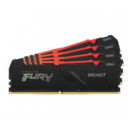 Kingston FURY Beast/DDR4/32GB/3200MHz/CL16/4x8GB/RGB/Black