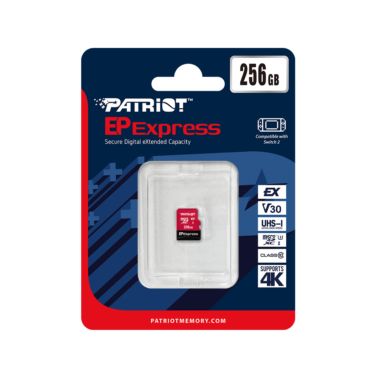 Patriot EP Express Micro SDXC 256 GB/UHS-I U3 / Class 10 / PEF256GEPEXMCX