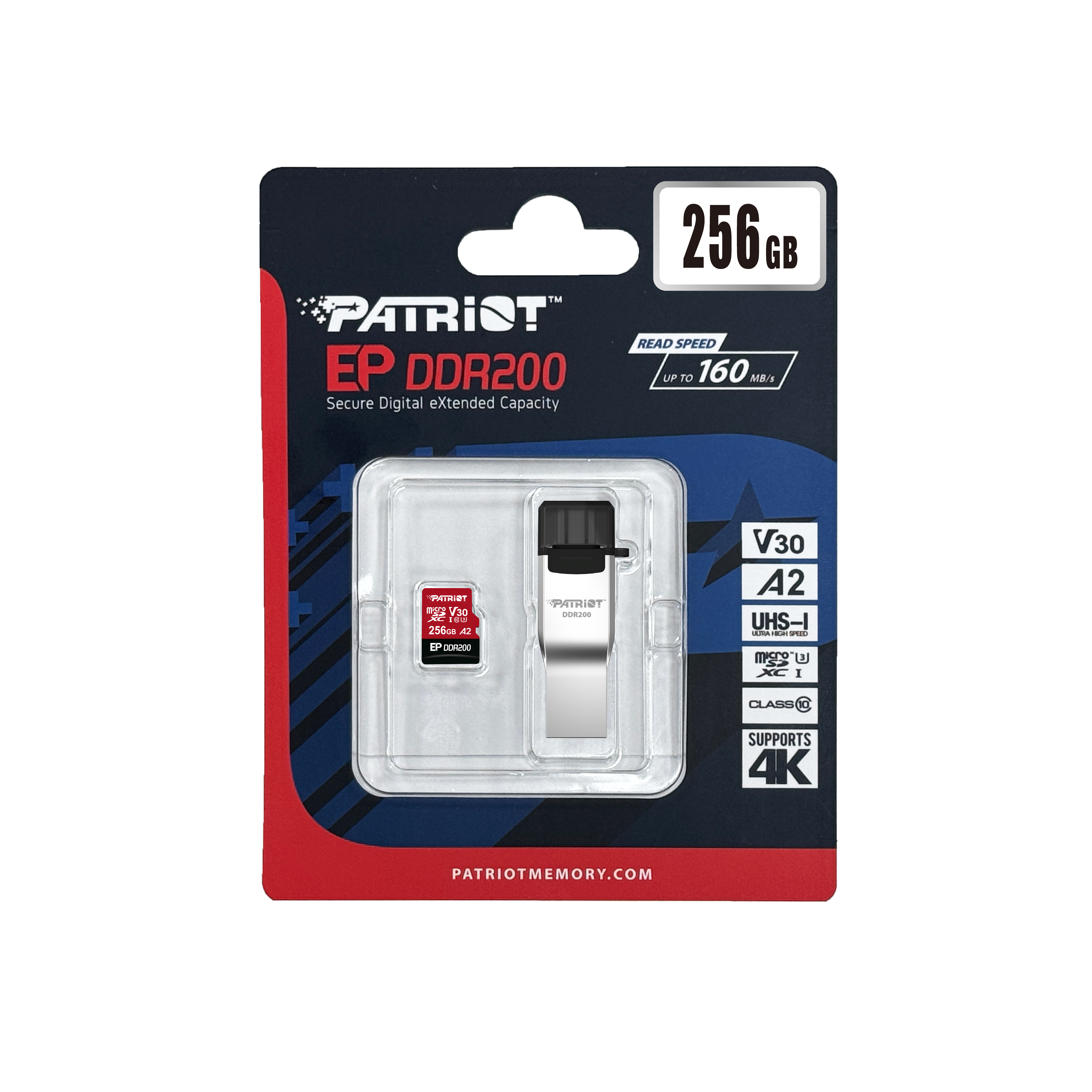Patriot Micro SDXC 256GB UHS-I U3 Class 10 + čítačka (PEF256GEP33MCX)