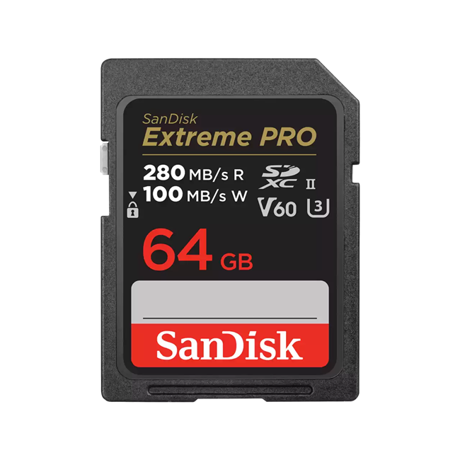 SanDisk Extreme PRO 64GB 280MB/s V60 UHS-II