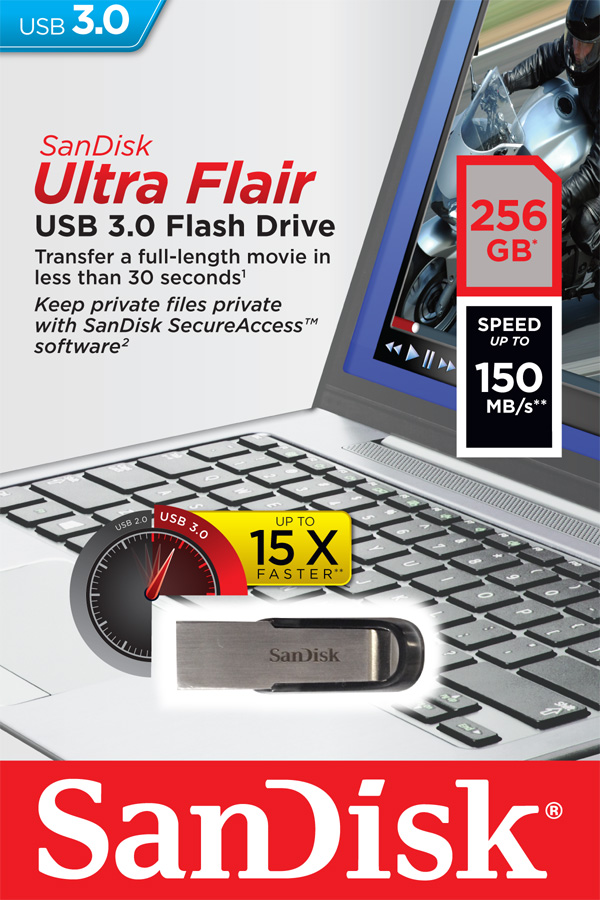 SanDisk Ultra Flair 256GB USB 3.0 (SDCZ73-256G-G46)