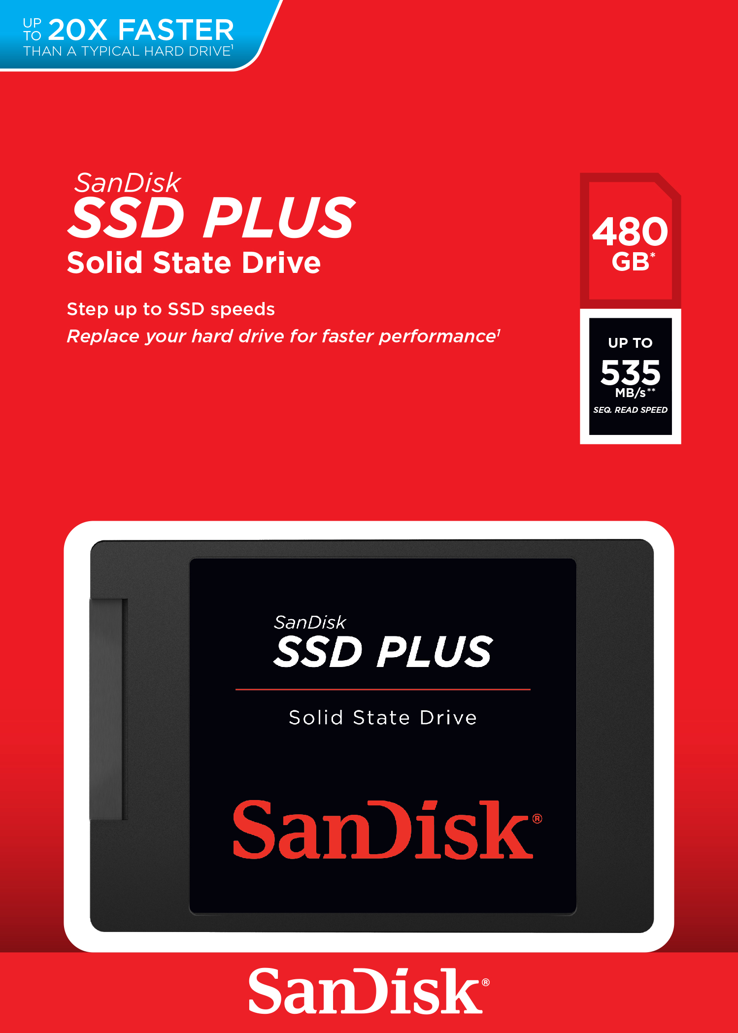 Sandisk Plus/480 GB/SSD/2.5"/SATA