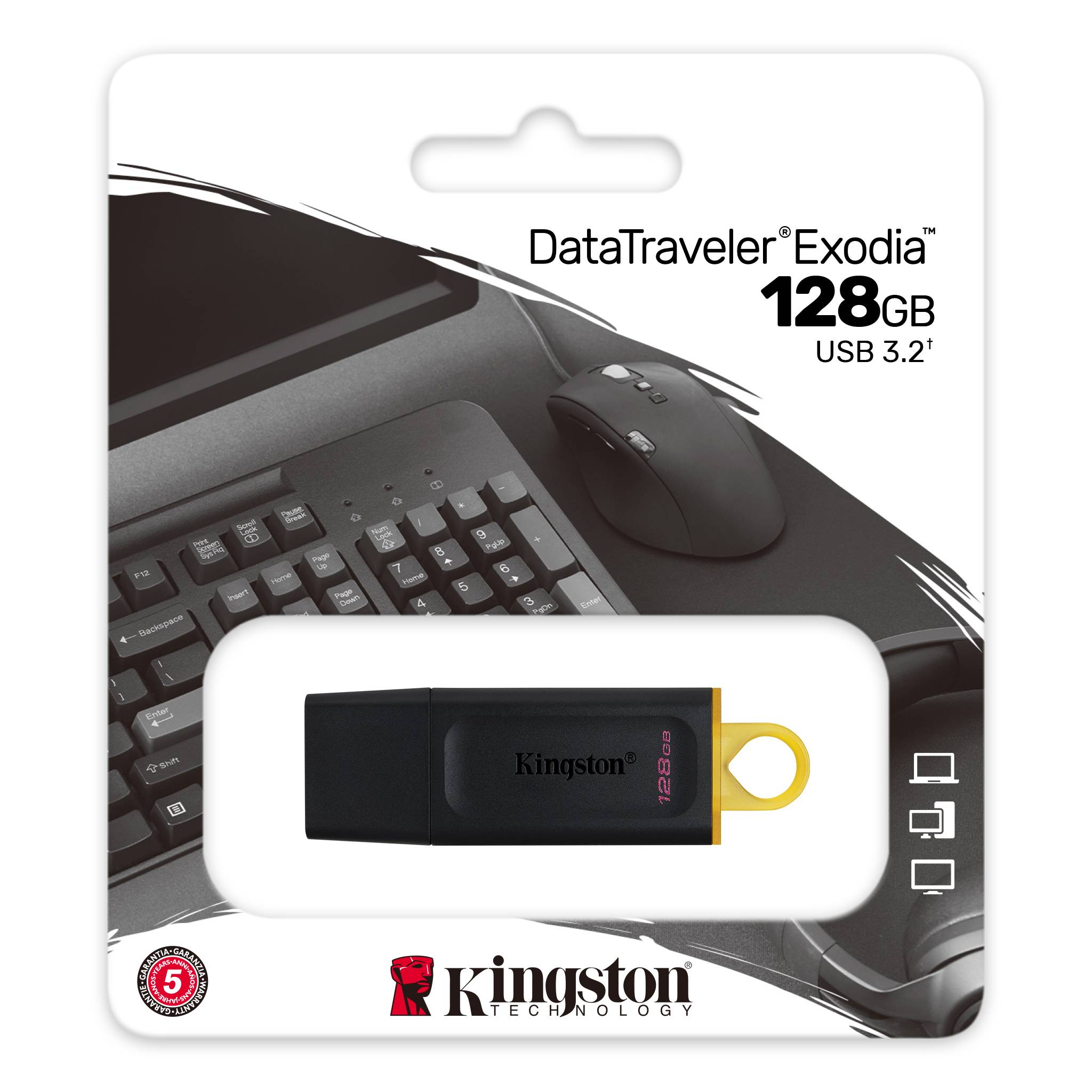 KINGSTON DataTraveler Exodia 128GB USB3.2 Gen1 Black + Yellow / DTX/128GB