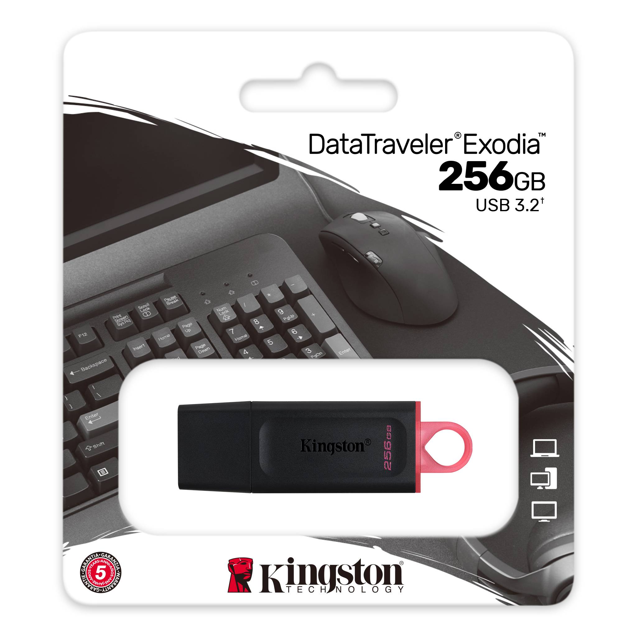 KINGSTON DataTraveler EXODIA 256GB / USB 3.2 / čierno-červená / DTX/256GB