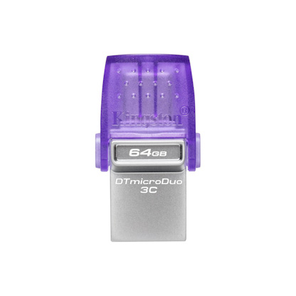 Kingston DataTraveler MicroDuo 3C/64GB/USB 3.2/USB-A + USB-C/Fialová