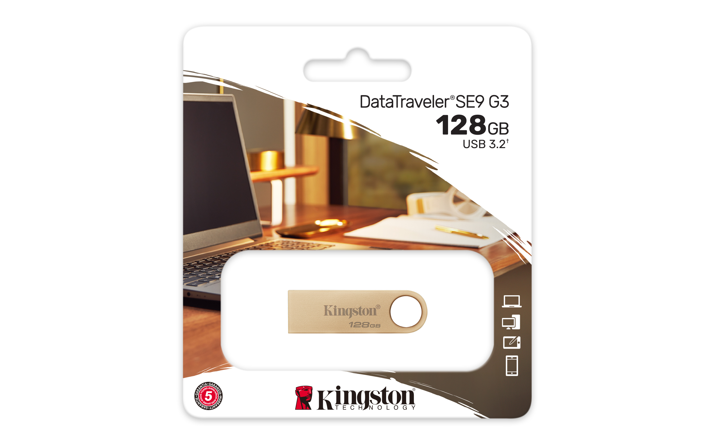 KINGSTON DataTraveler SE9 G3 128GB, USB 3.2, gold / DTSE9G3/128GB