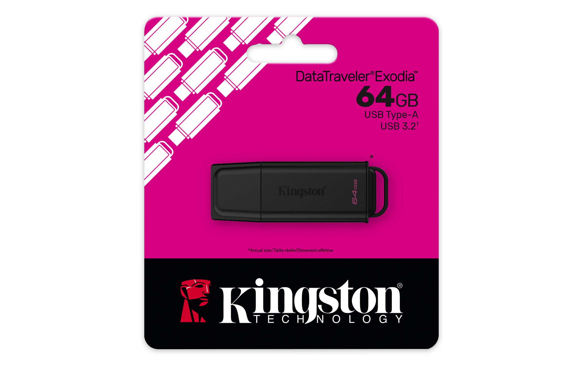 Kingston DataTraveler Exodia/64GB/USB 3.2/USB-A/Čierna / DTXG2/64GB