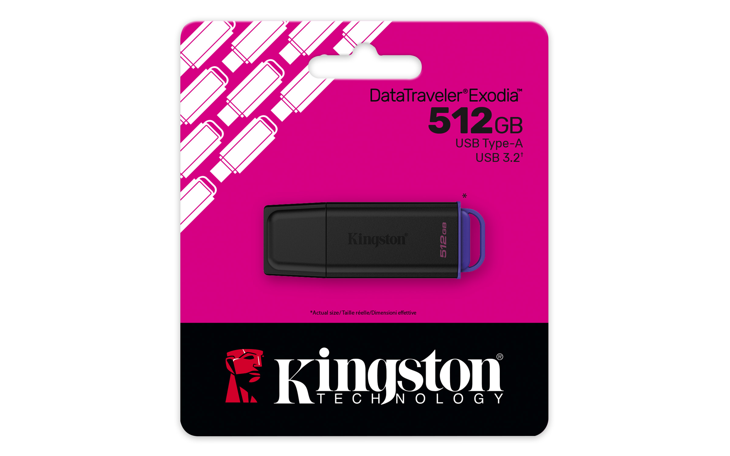 KINGSTON DataTraveler EXODIA 512GB / USB 3.2 Gen1 / černá + fialová / DTXG2/512GB