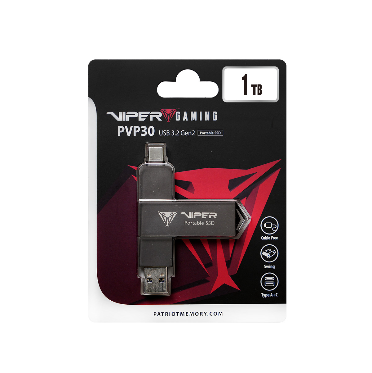 Patriot VIPER PVP30/1TB/SSD/Externý/Čierna/ PVP301TB28UDG