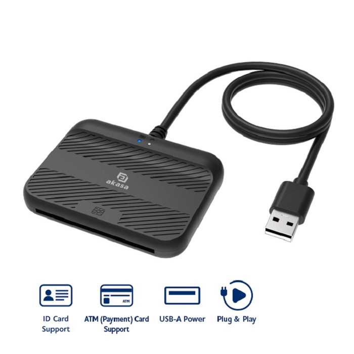 AKASA AK-CR-14BK externá čítačka Smart kariet - eID a OP
