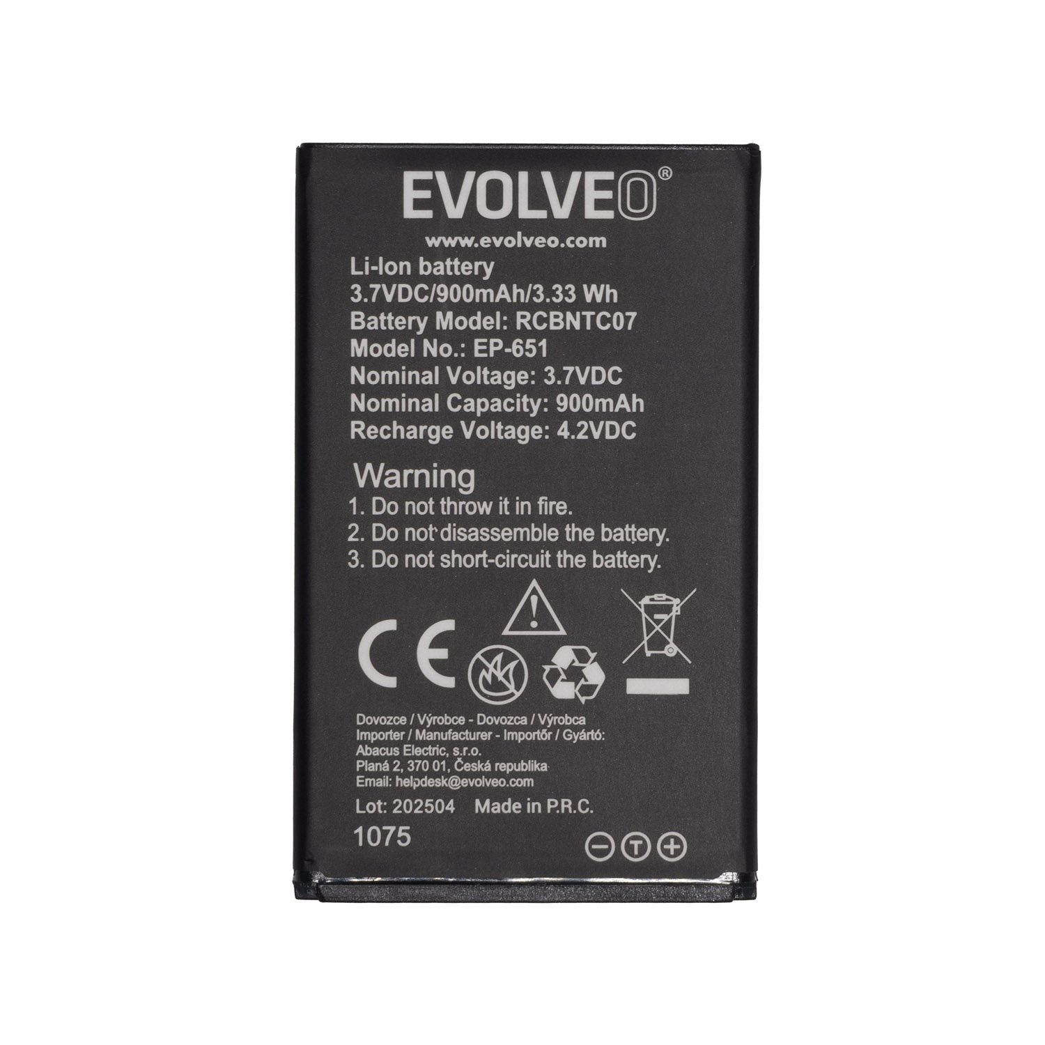 EVOLVEO orig. baterie 900 mAh pro EasyPhone XG (EP-650)