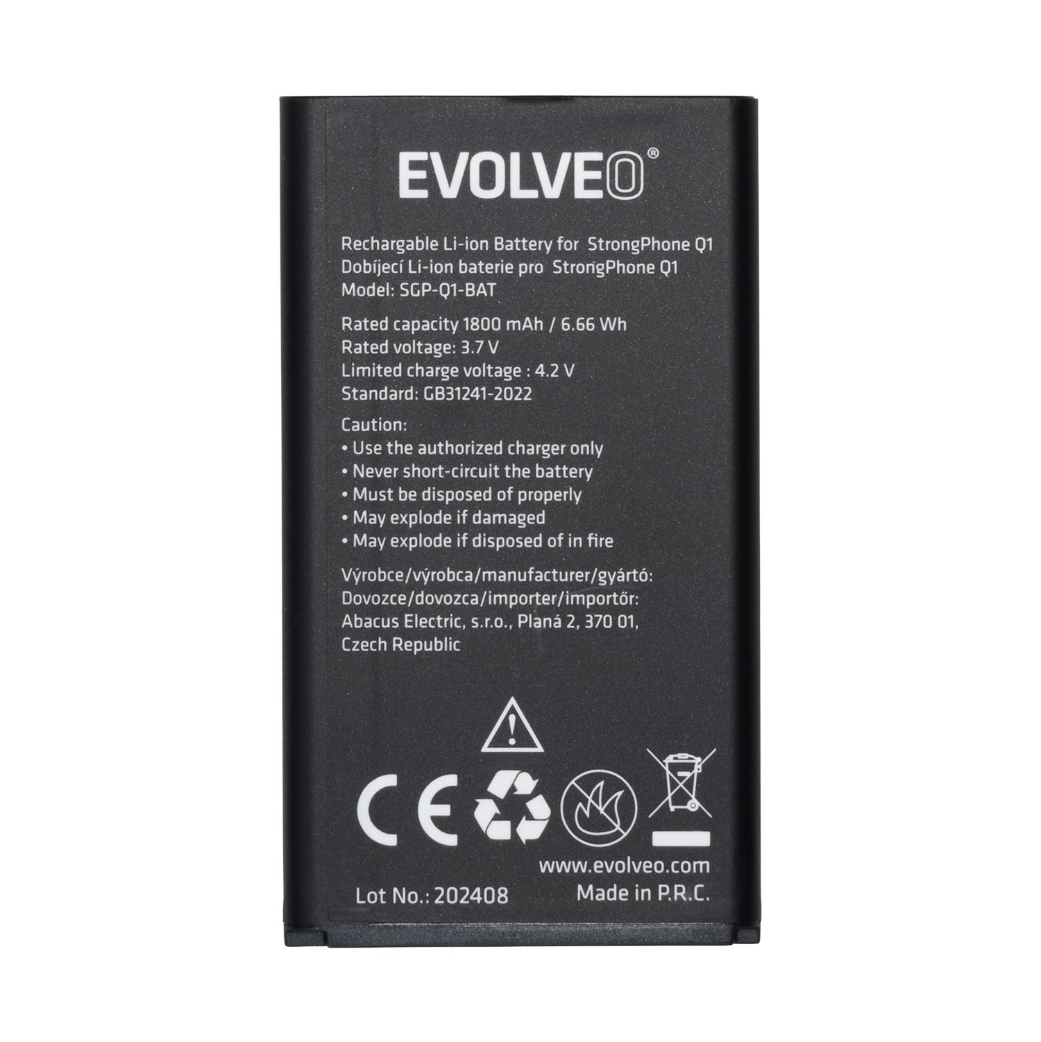 EVOLVEO orig. baterie 1800 mAh pro MaxPhone A1, StrongPhone Q1/Z4/W4