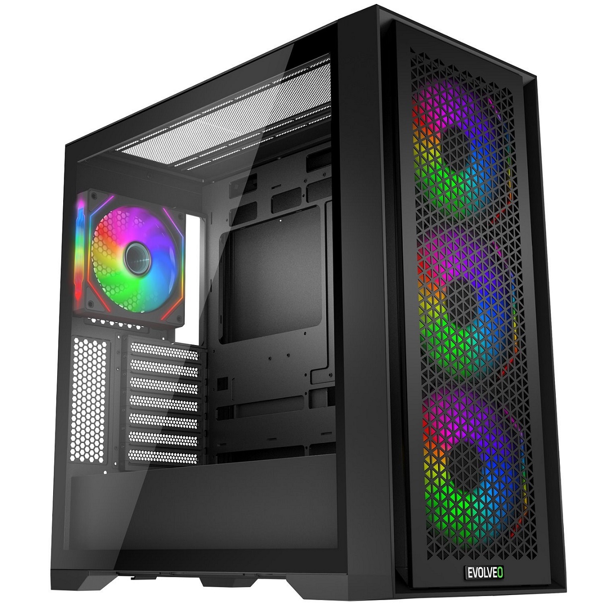 EVOLVEO Rhino, eATX/ATX/4x ARGB/bočnice sklo/mesh