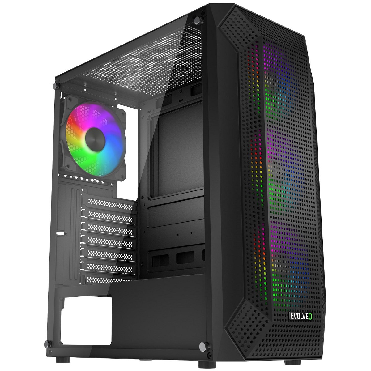 EVOLVEO Xenon, Midi Tower/4x ARGB/mesh+sklo