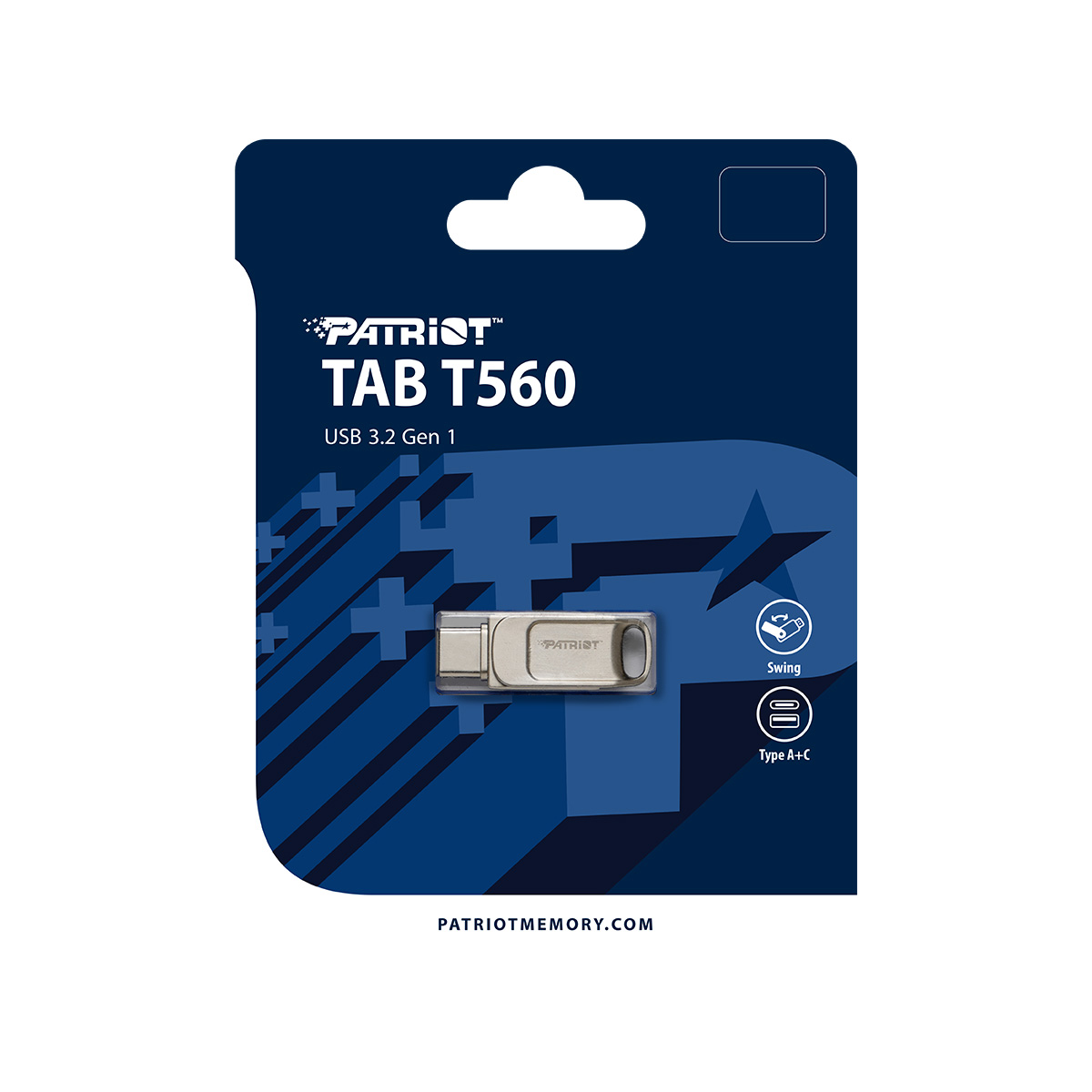 Patriot TAB T560/256GB/USB 3.2/USB-A + USB-C/Strieborná / PS256GT560DS5D
