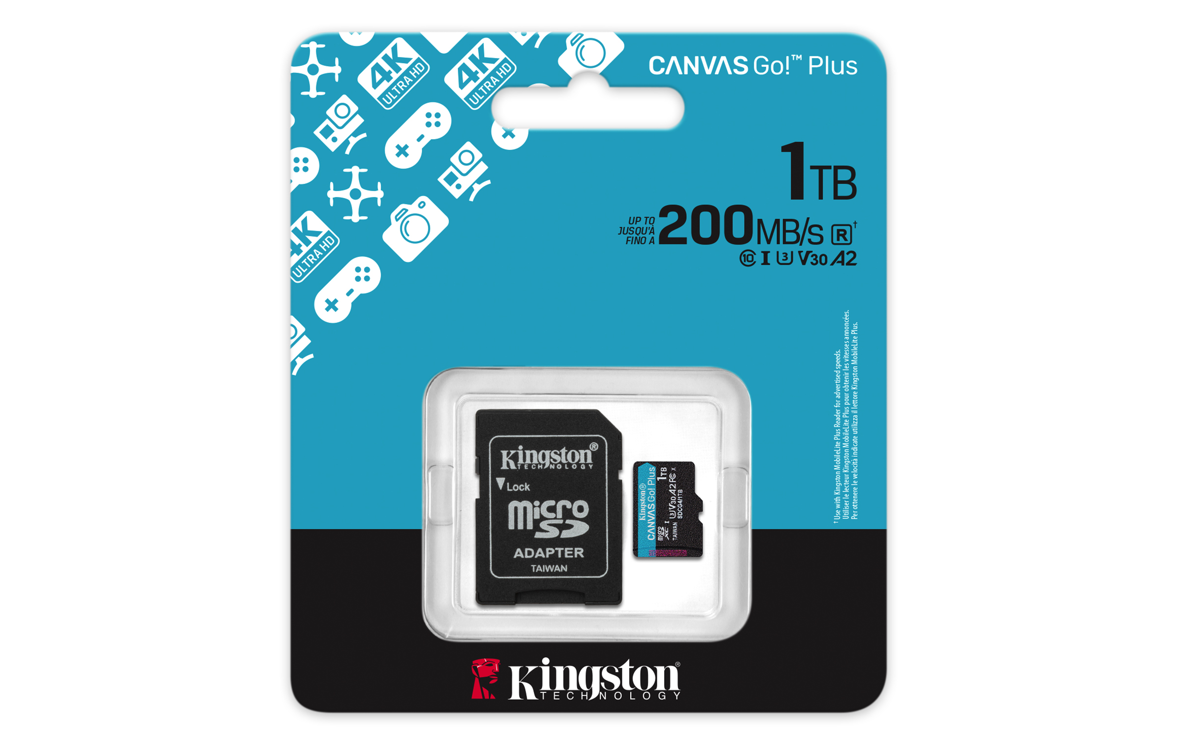 Kingston Canvas Go Plus A2 Micro SDXC 1TB UHS-I U3 Class 10 + Adaptér (SDCG4/1TB)