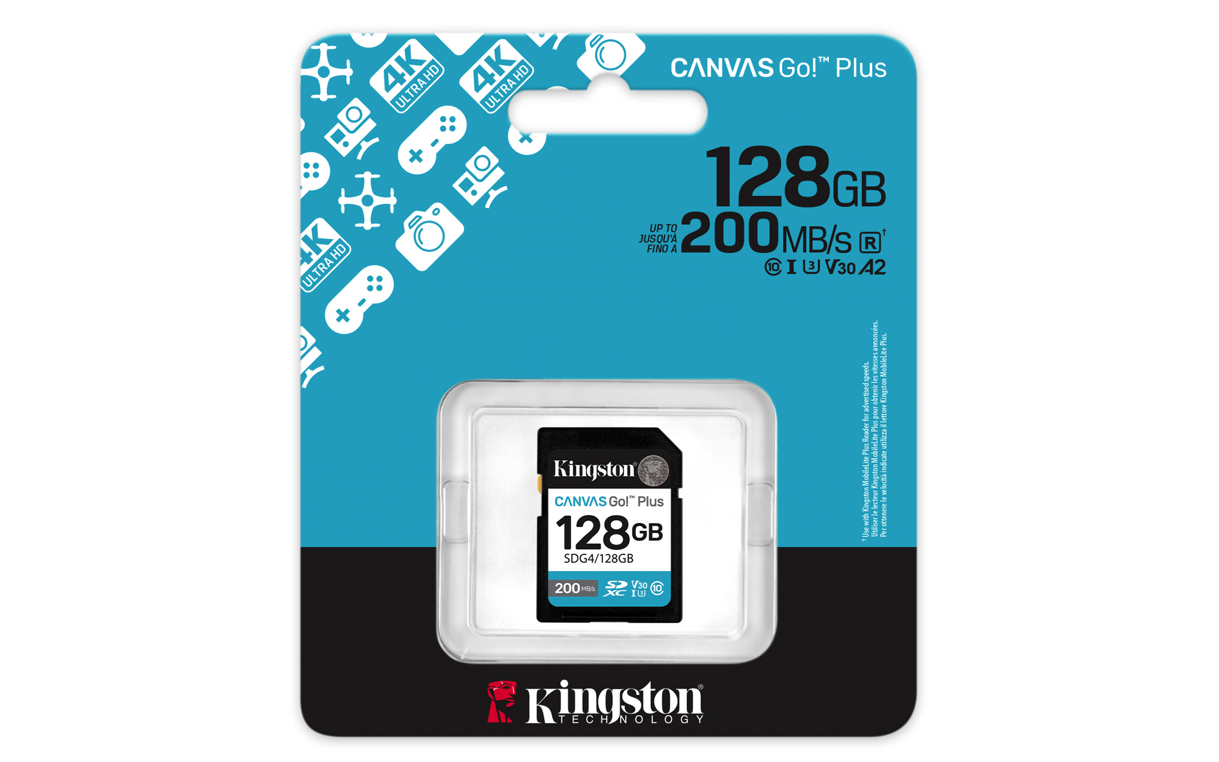 Kingston Canvas Go Plus SDXC 128 GB/UHS-I U3 / Class 10 / SDG4/128GB