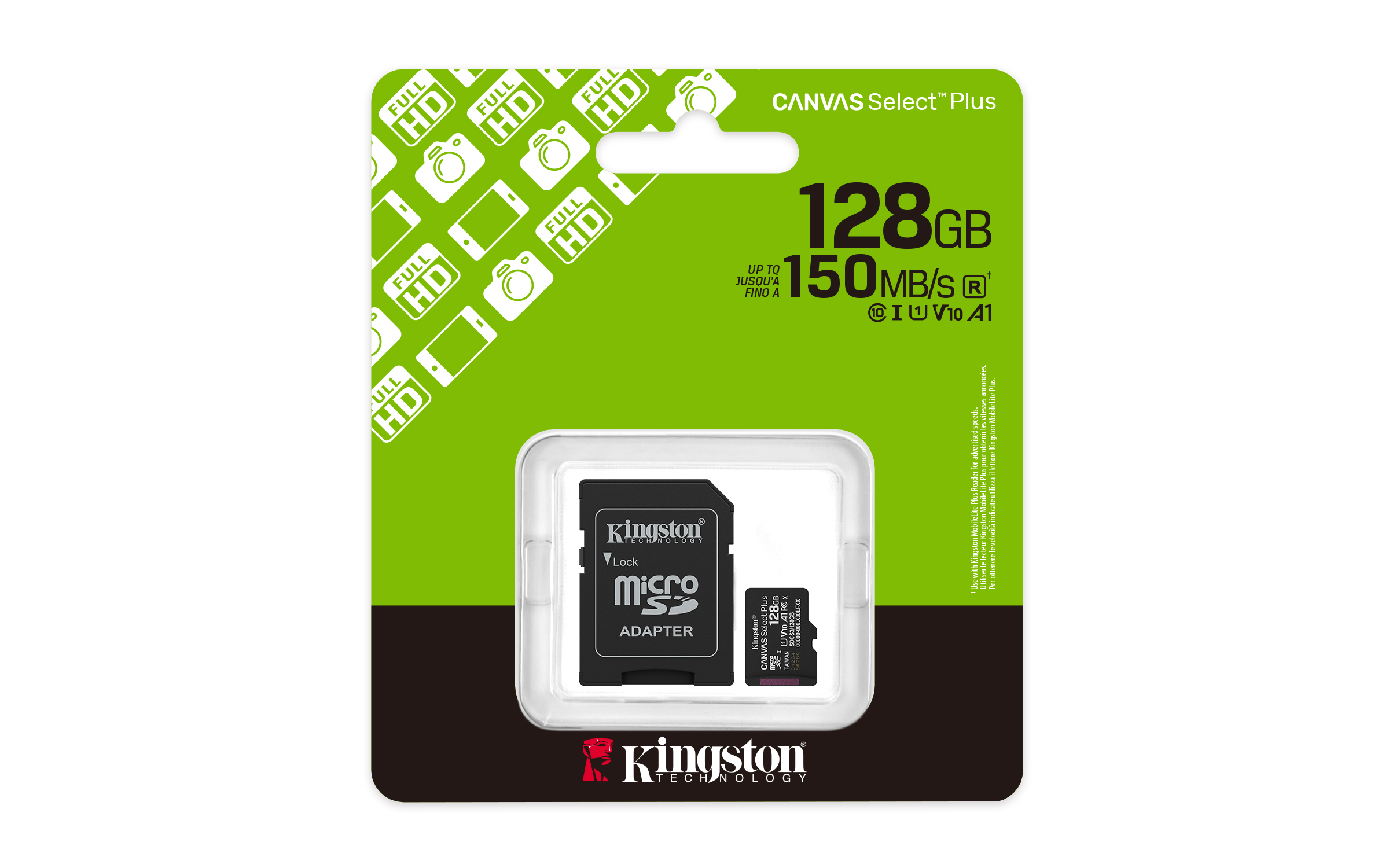Kingston Canvas Select Plus Micro SDXC 128GB/UHS-I U1 / Class 10 + Adaptér / SDCS3/128GB