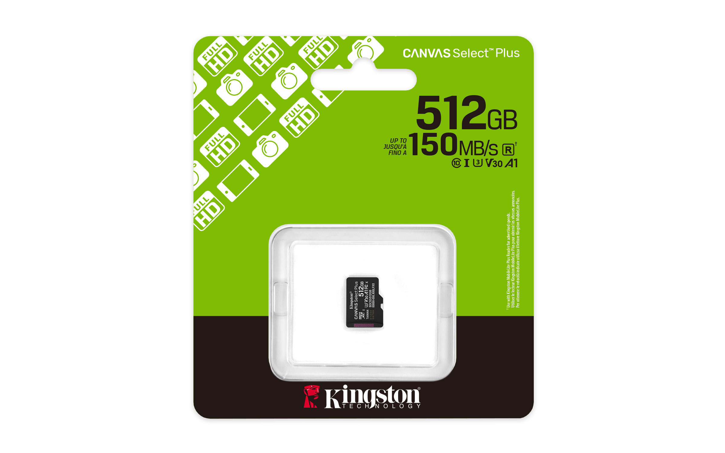 Kingston Canvas Select Plus/Micro SDXC/512GB/UHS-I U3 / Class 10 / SDCS3/512GBSP