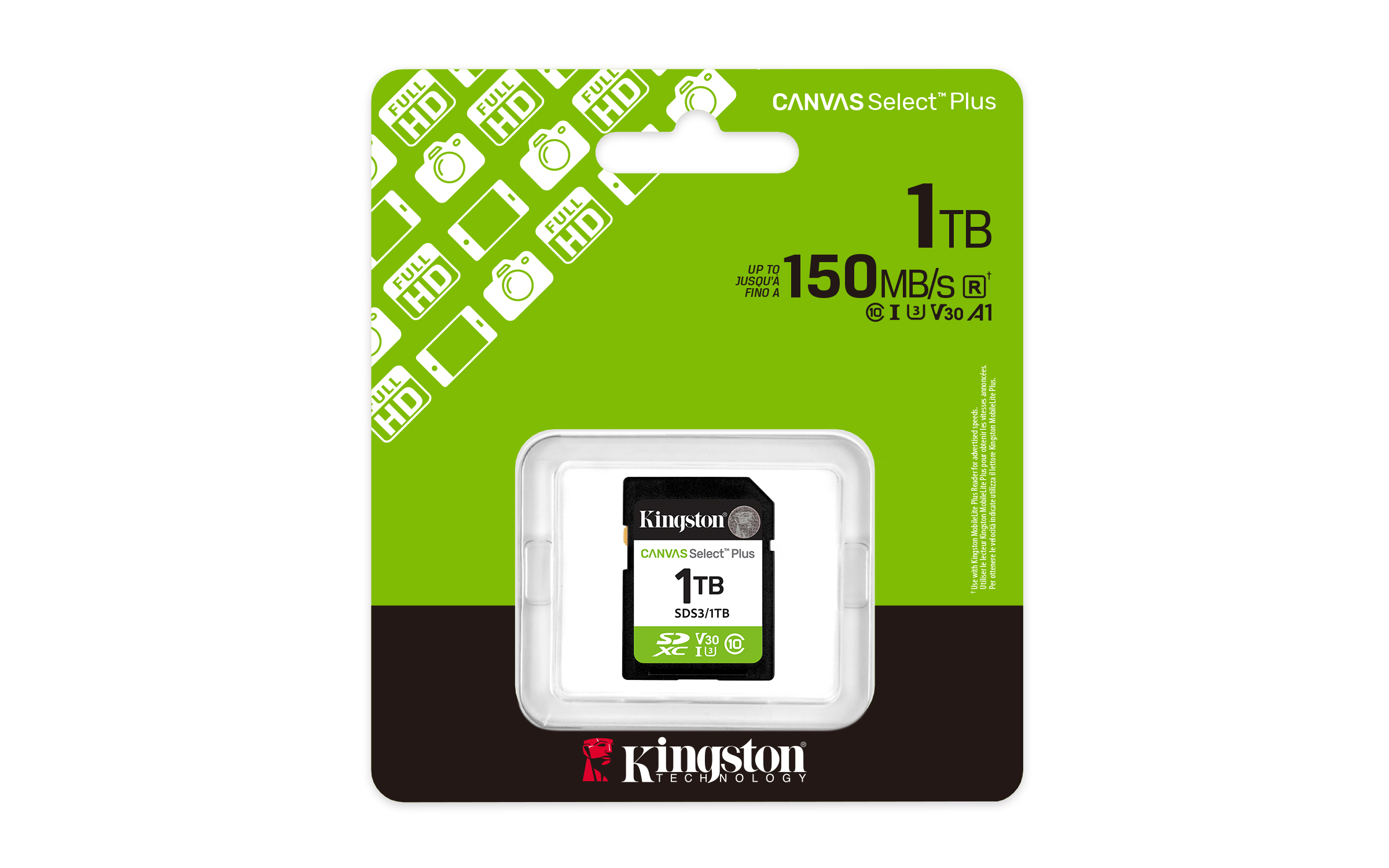 Kingston Canvas Select Plus SDXC 1TB/UHS-I U3 / Class 10 / SDS3/1TB