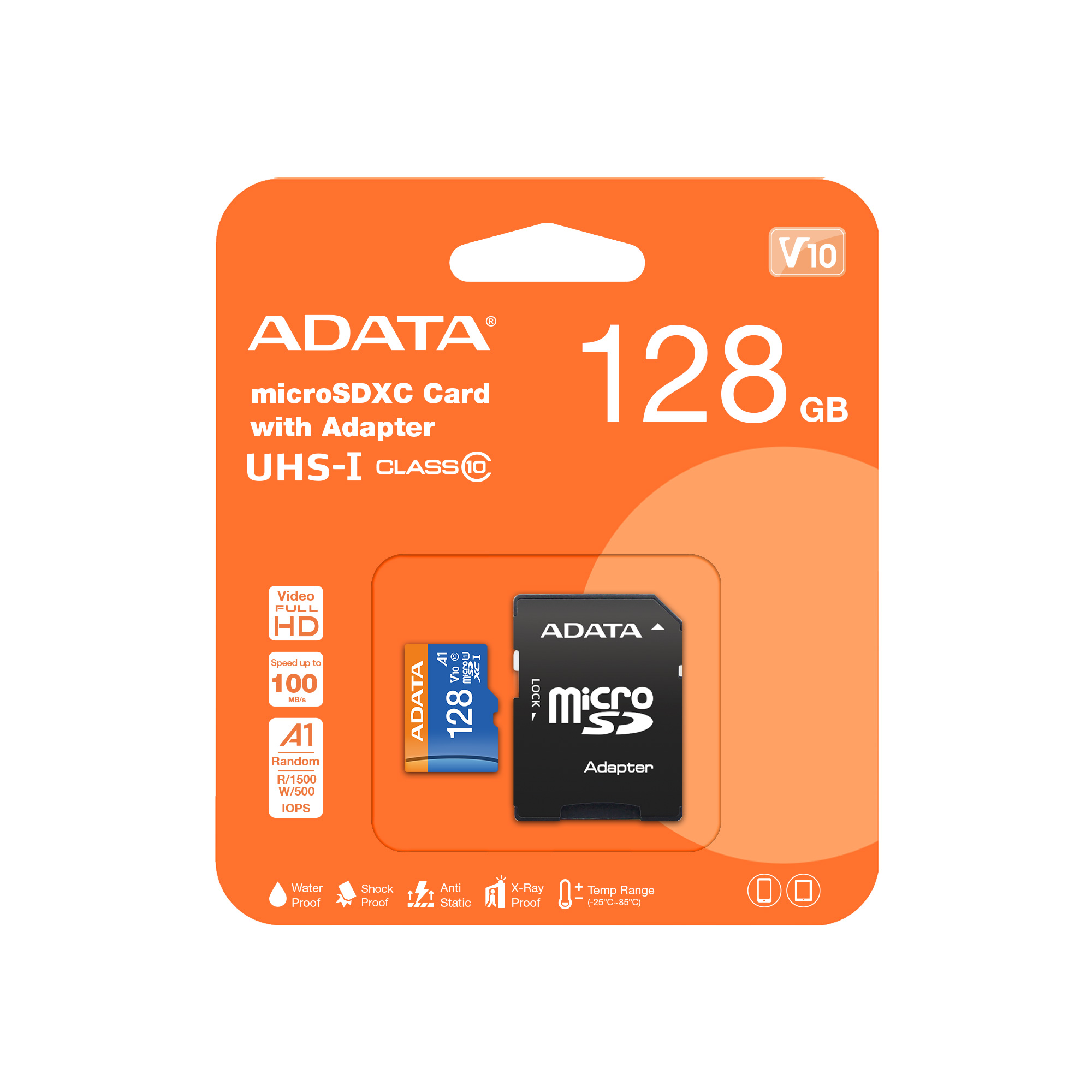Adata micro SDXC 128GB/UHS-I U1 / Class 10/+ Adaptér AUSDX128GUICL10A1-RA1