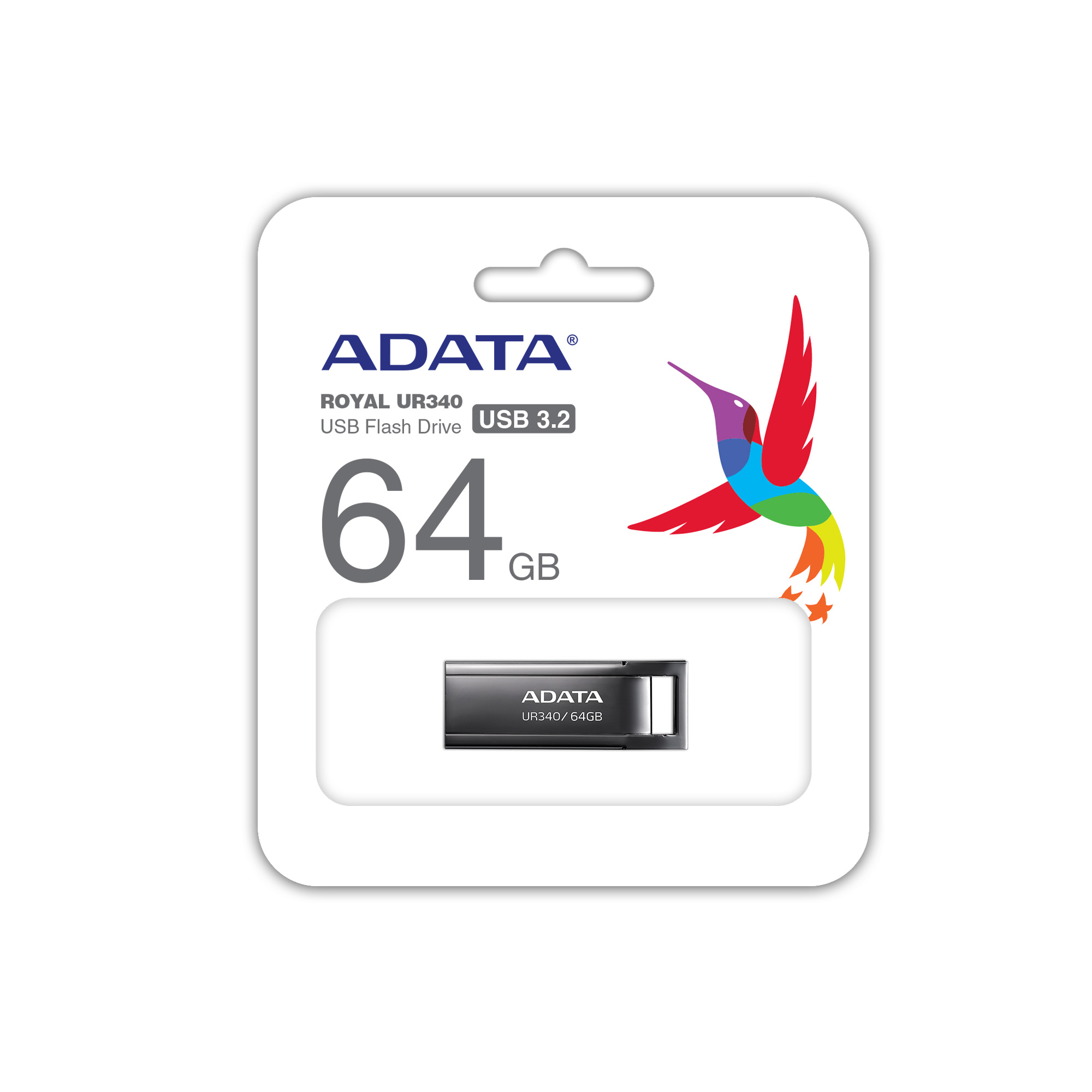 ADATA UR340/64GB/USB 3.2/USB-A/Čierna / AROY-UR340-64GBK