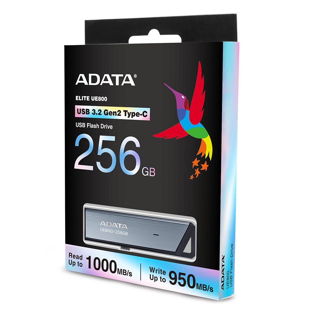 ADATA UE800/256GB/USB 3.2/USB-C/Strieborná / AELI-UE800-256G-CSG