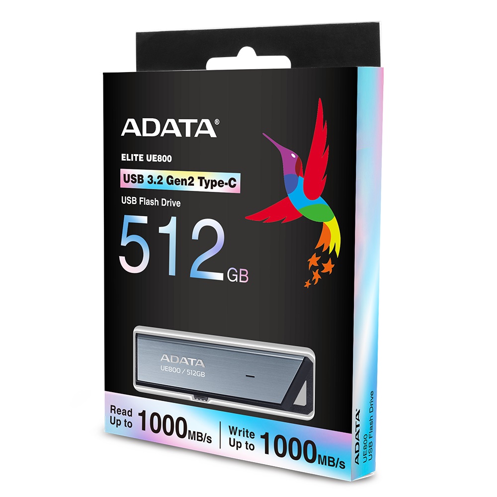 ADATA UE800/512GB/USB 3.2/USB-C/Strieborná / AELI-UE800-512G-CSG