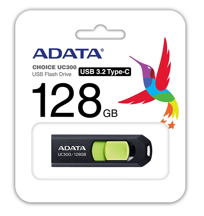 128GB ADATA UC300 USB 3.2 černá/zelená