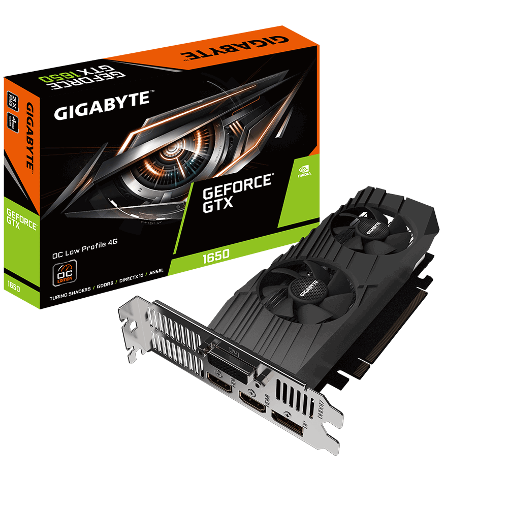 Obrázok GIGABYTE GeForce GTX 1650 D6 OC Low Profile 4G (GV-N1656OC-4GL)