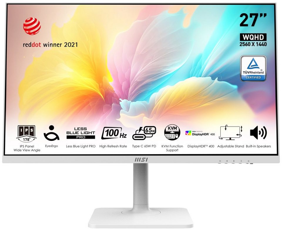 MSI Modern/MD272QXPW/27''/IPS/QHD/100Hz/1ms/White/3R