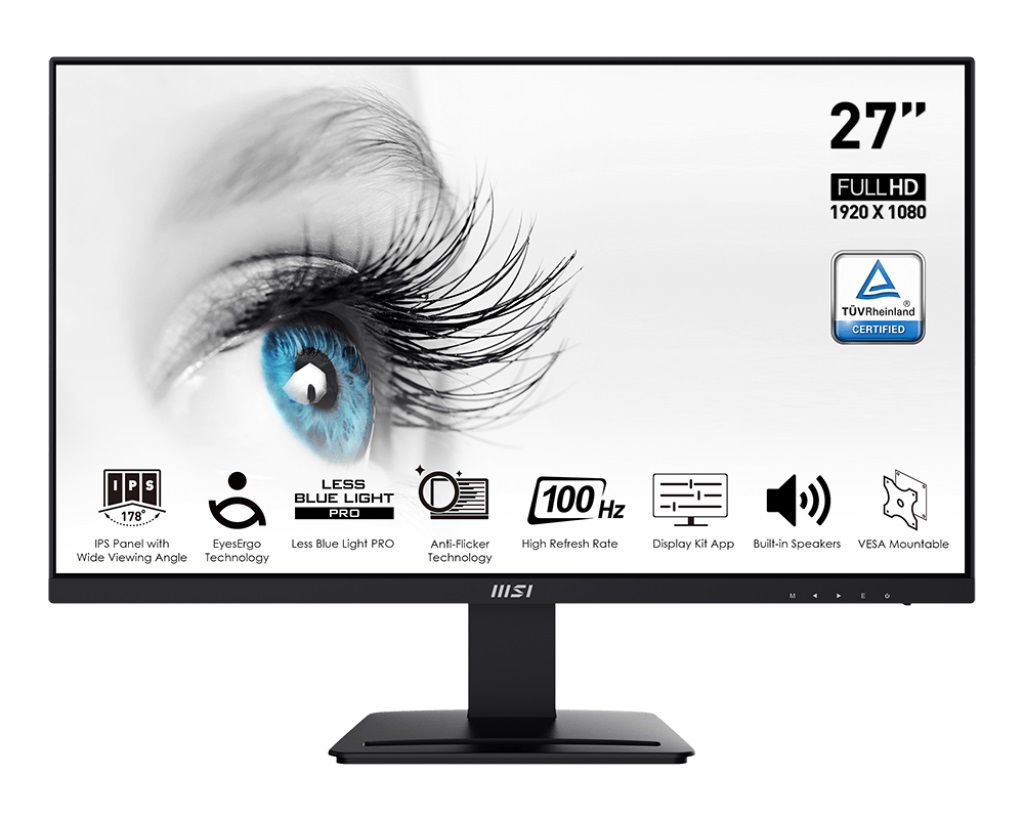 MSI Pro/MP273A/27''/IPS/FHD/100Hz/1ms/Black/2R