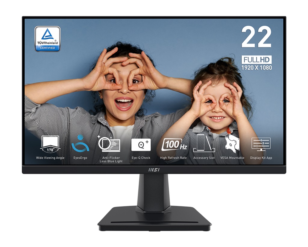 MSI Pro/MP225V/21,45''/VA/FHD/100Hz/1ms/Black/2R