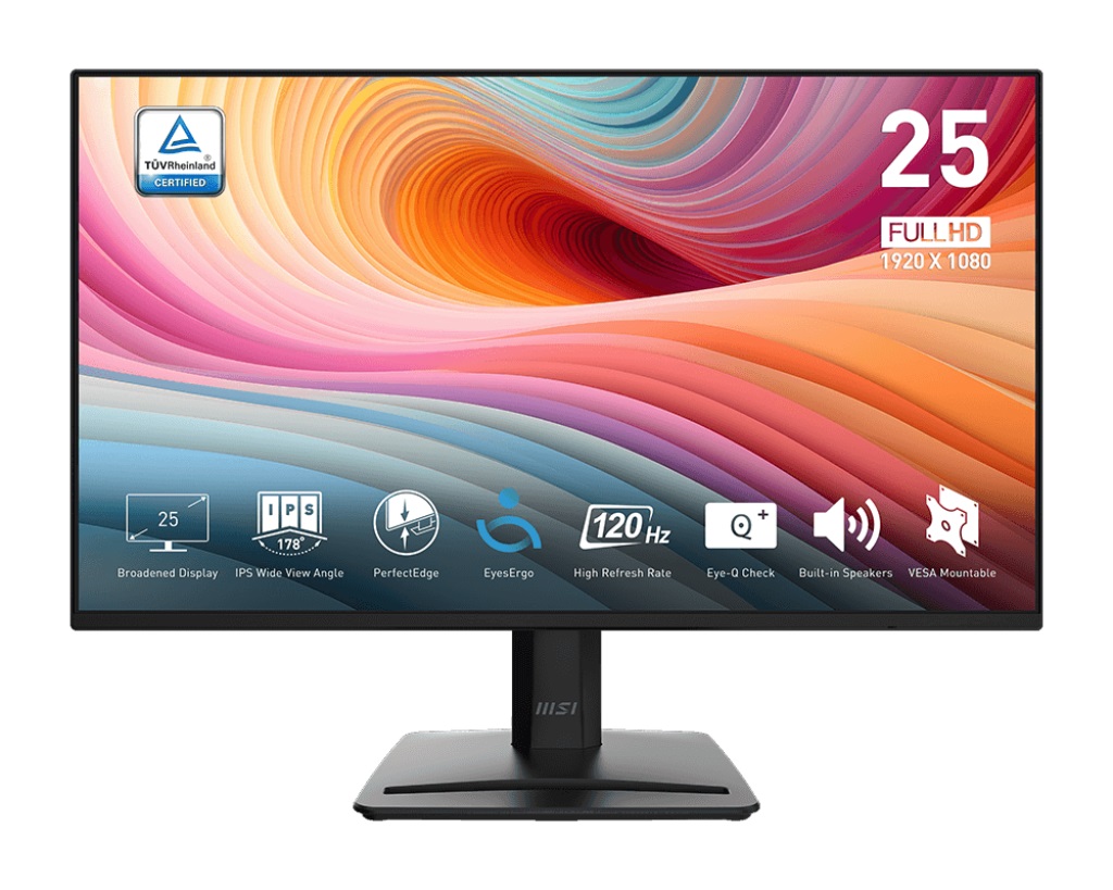 MSI Pro/MP252 E2/24,5''/IPS/FHD/120Hz/1ms/Black/2R