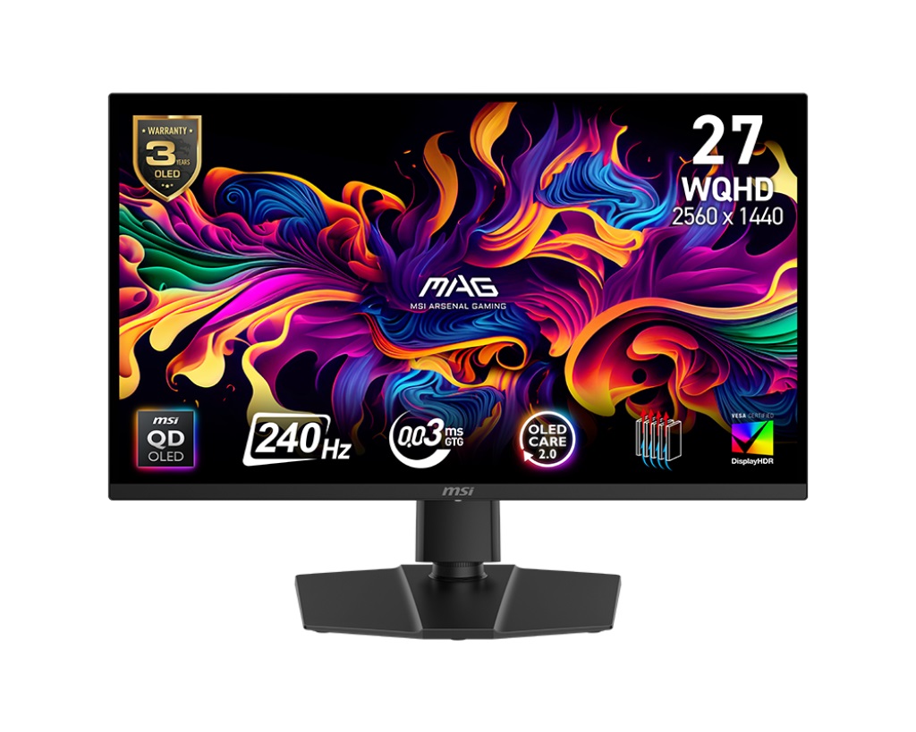 MSI MAG/271QP QD-OLED X24/26,5''/QD-OLED/QHD/240Hz/0,03ms/Black/3R