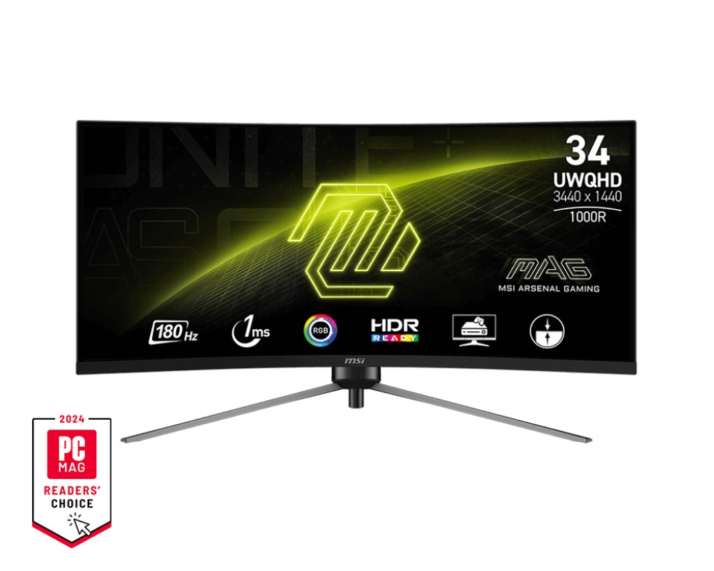 MSI/MAG 345CQR/34''/VA/wQHD/180Hz/1ms/Black/2R