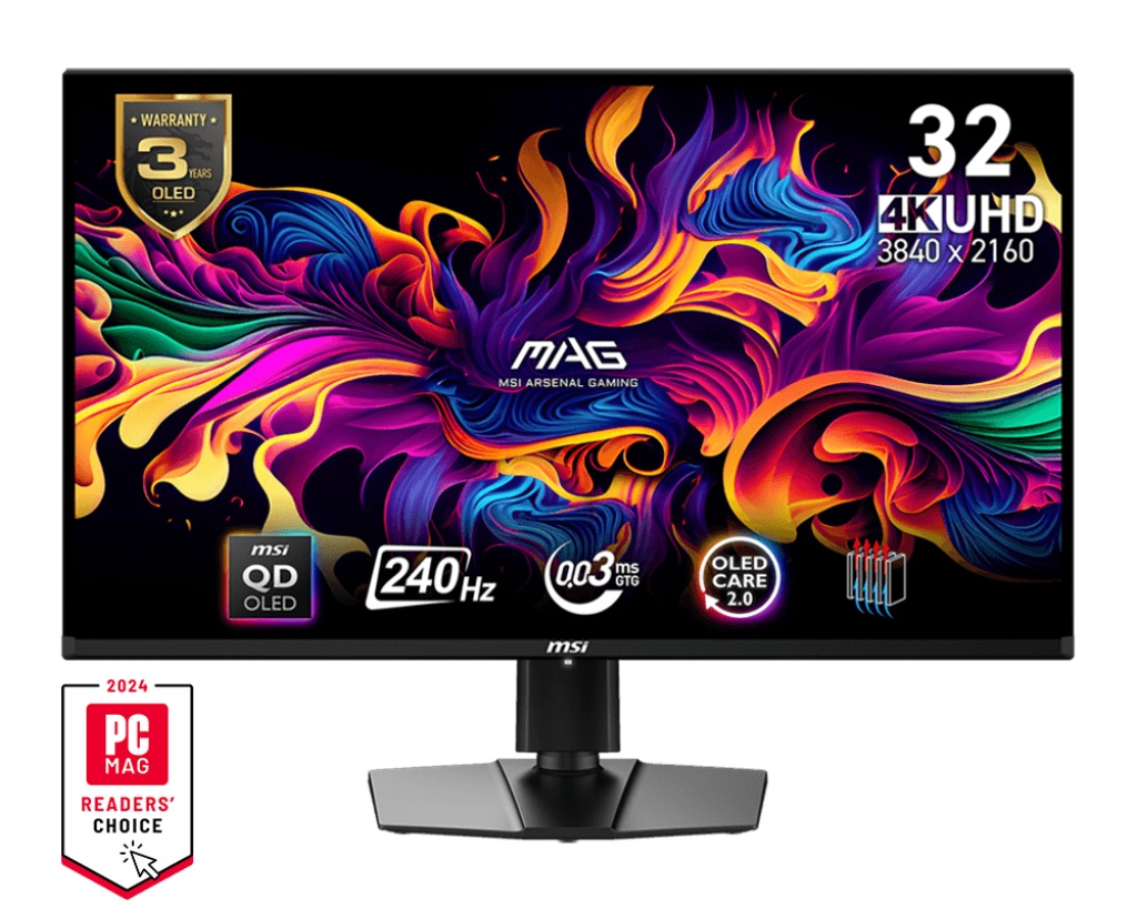 MSI MAG/321UPX/31,5''/QD-OLED/4K UHD/240Hz/0,03ms/Black/2R