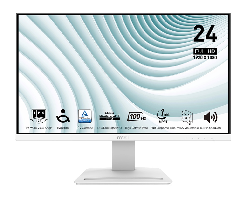 MSI Pro/MP243XW/23,8''/IPS/FHD/100Hz/1ms/White/2R