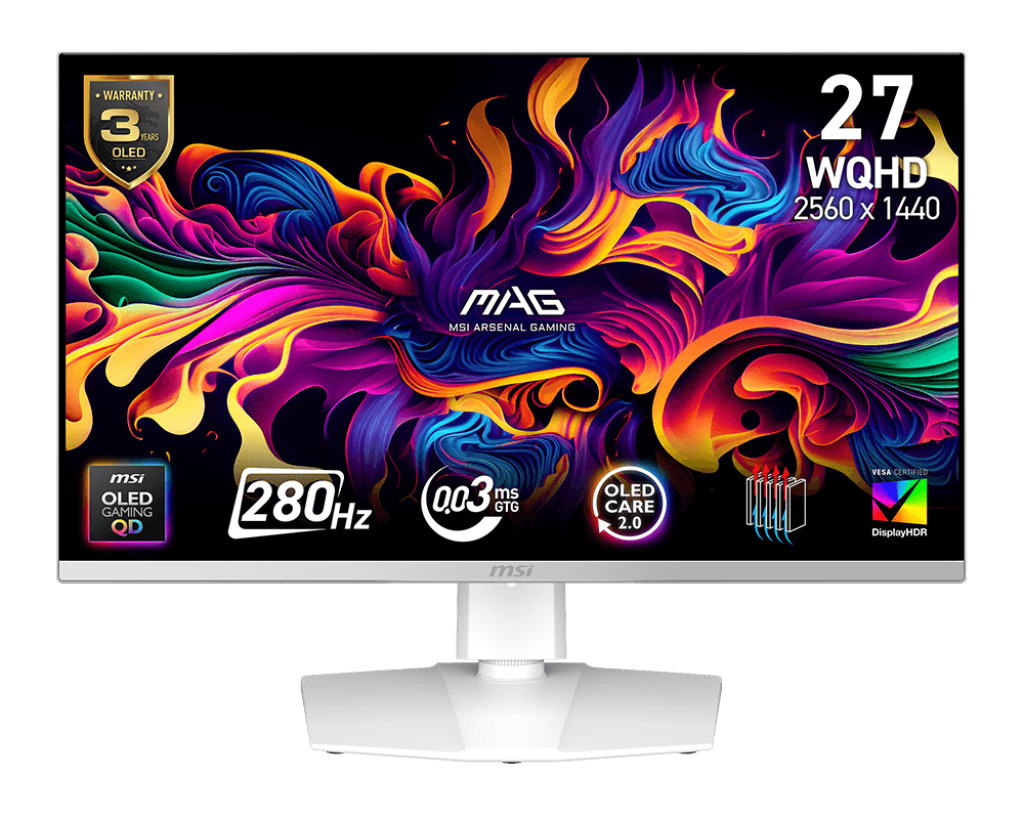 MSI MAG/272QPW X28/26,5''/QD-OLED/QHD/280Hz/0,03ms/Bílá/3R
