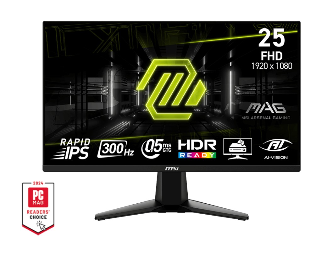 MSI MAG/255XF/24,5''/IPS/FHD/300Hz/0,5ms/Černá/3R