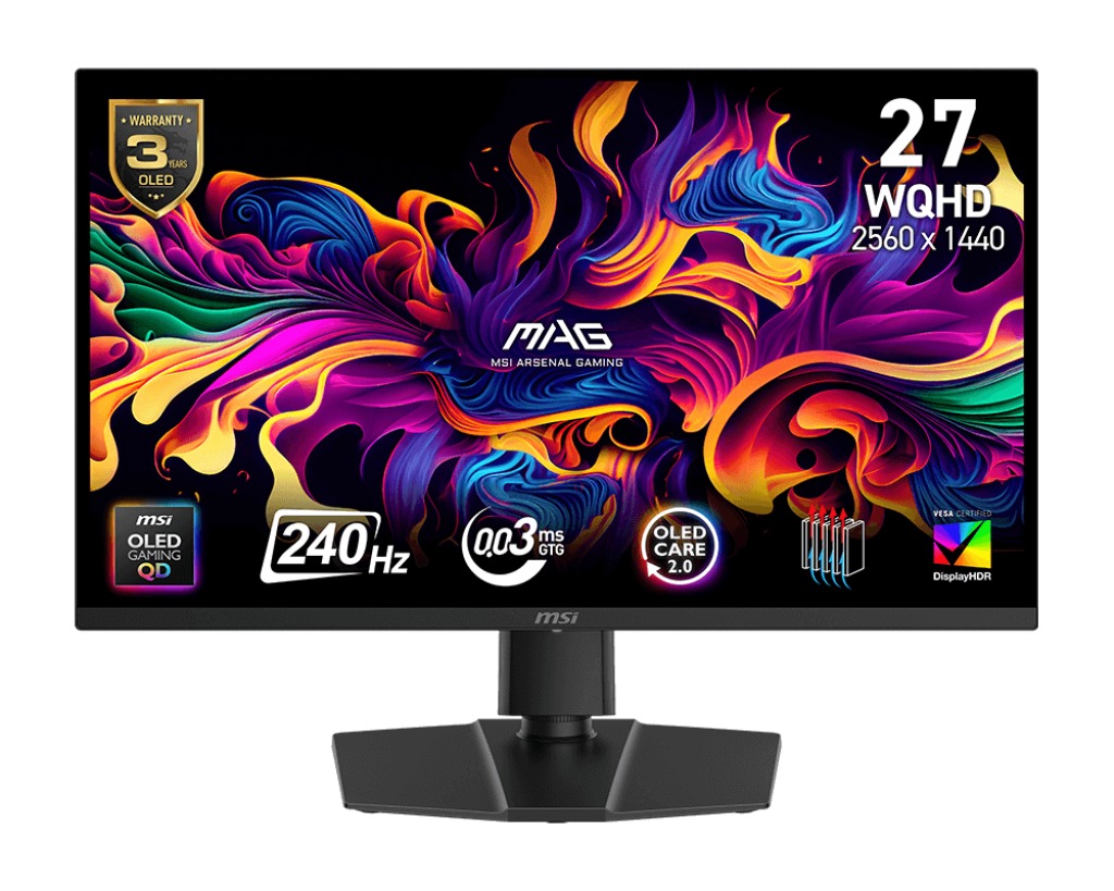 MSI MAG/273QP QD-OLED X24/26,5''/QD-OLED/QHD/240Hz/0,03ms/Černá/3R