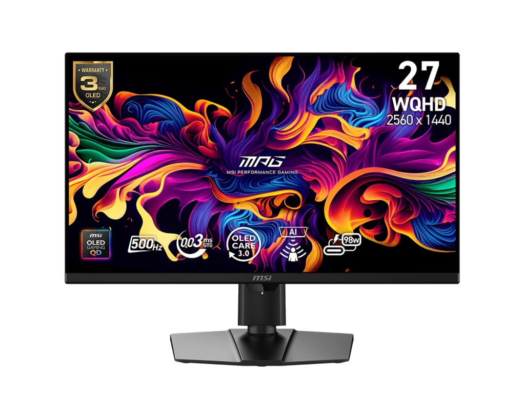 MSI MPG/271QR QD-OLED X50/26,5''/QD-OLED/QHD/500Hz/0,03ms/Černá/3R