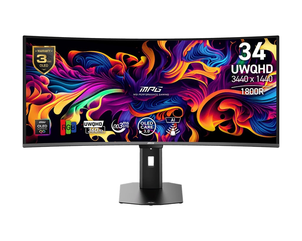 MSI MPG/341CQR QD-OLED X36/34''/QD-OLED/wQHD/360Hz/0,03ms/Černá/3R
