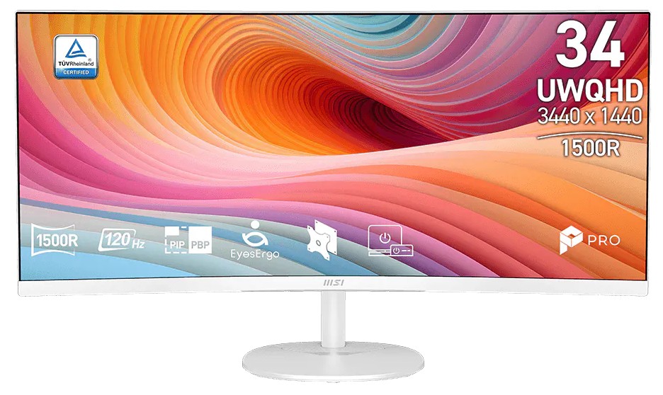 MSI Pro/MP341CQW E12/34''/VA/UWQHD/120Hz/1ms/Bílá/3R