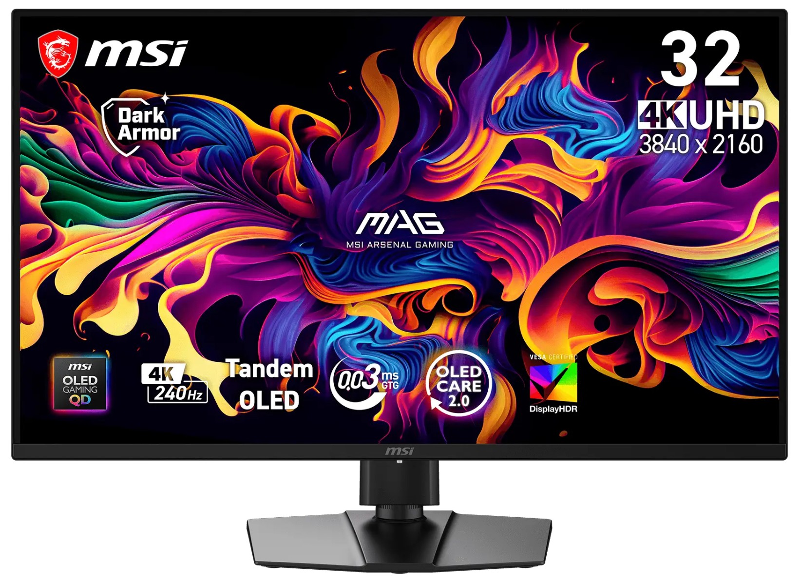 MSI MAG/321UP X24/31,5''/QD-OLED/4K UHD/240Hz/0,03ms/Černá/3R