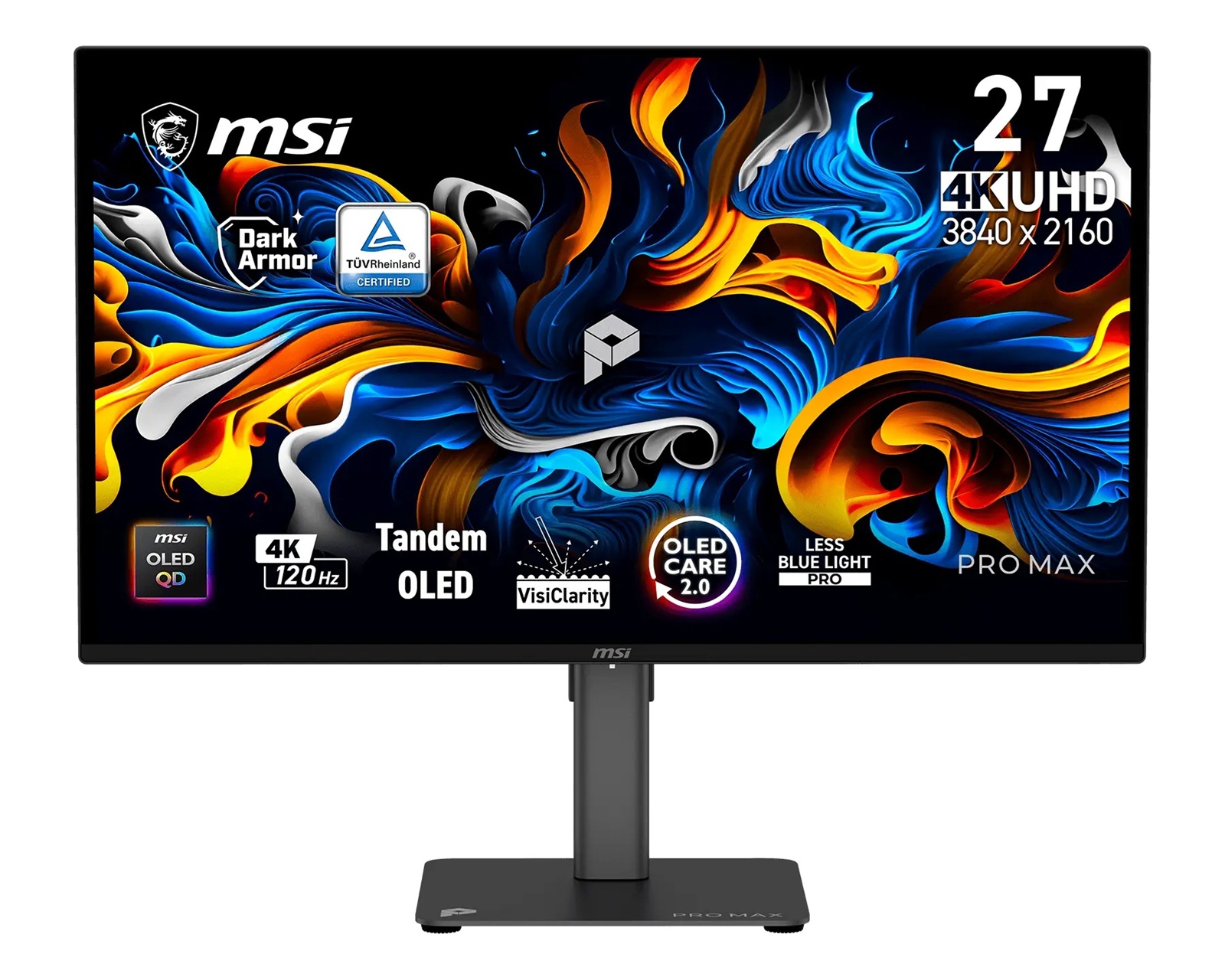 MSI PRO MAX/271UPX12G/26,5''/QD-OLED/4K UHD/120Hz/0,03ms/Černá/3R