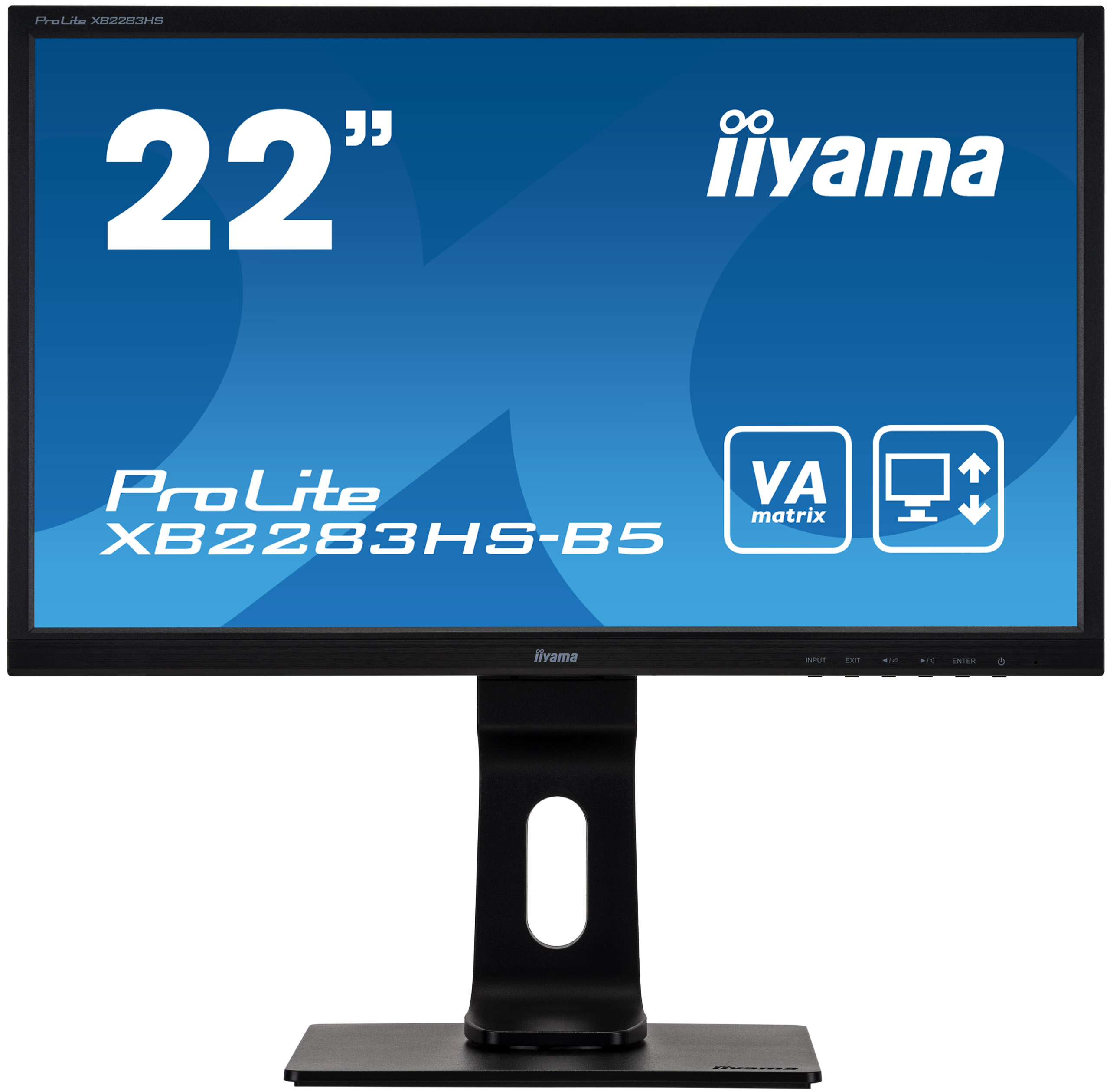 Obrázok 22'' iiyama XB2283HS-B5: VA, FullHD@75Hz, 250cd/m2, 4ms, VGA, HDMI, DP, height, pivot, černý XB2283HS-B5